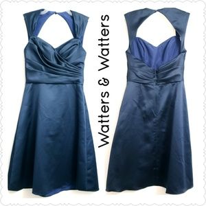 Watters & Watters Navy Cocktail Dress